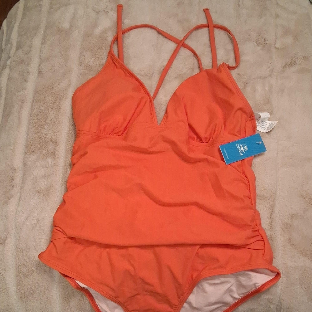 Cupshe Vibrant Orange Kids One Piece Swimsuit
